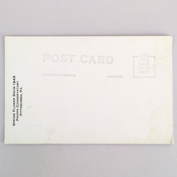 Real Photo Postcard 1949 Spring Flower Show Phipps Conservatory Pittsburgh PA - Picture 2 of 2
